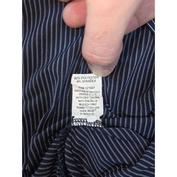 Johnnie-O Mens XL Navy Blue Striped Polo Shirt - Picture 6 of 8